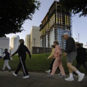 Morning walking group that has continued for the past 10 years in Uptown Charlotte.