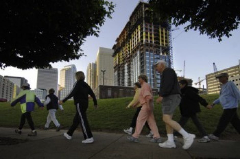 Morning walking group that has continued for the past 10 years in Uptown Charlotte.