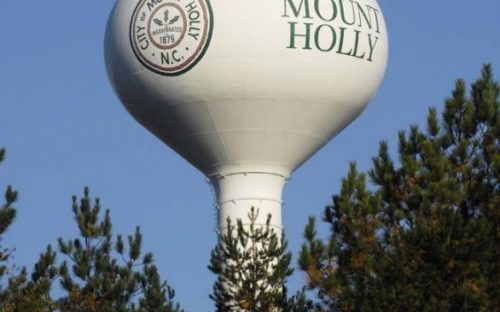 Mount Holly's tank is visible from I-85 in Gaston County.