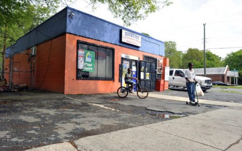 Belmont: Many corners in the neighborhood have small stores such as this one at Hawthorne Lane and Kennon Street.