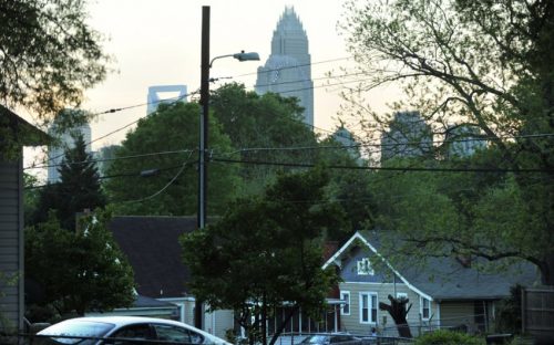 Homes in Belmont seem to be right beneath the uptown skyscrapers. 