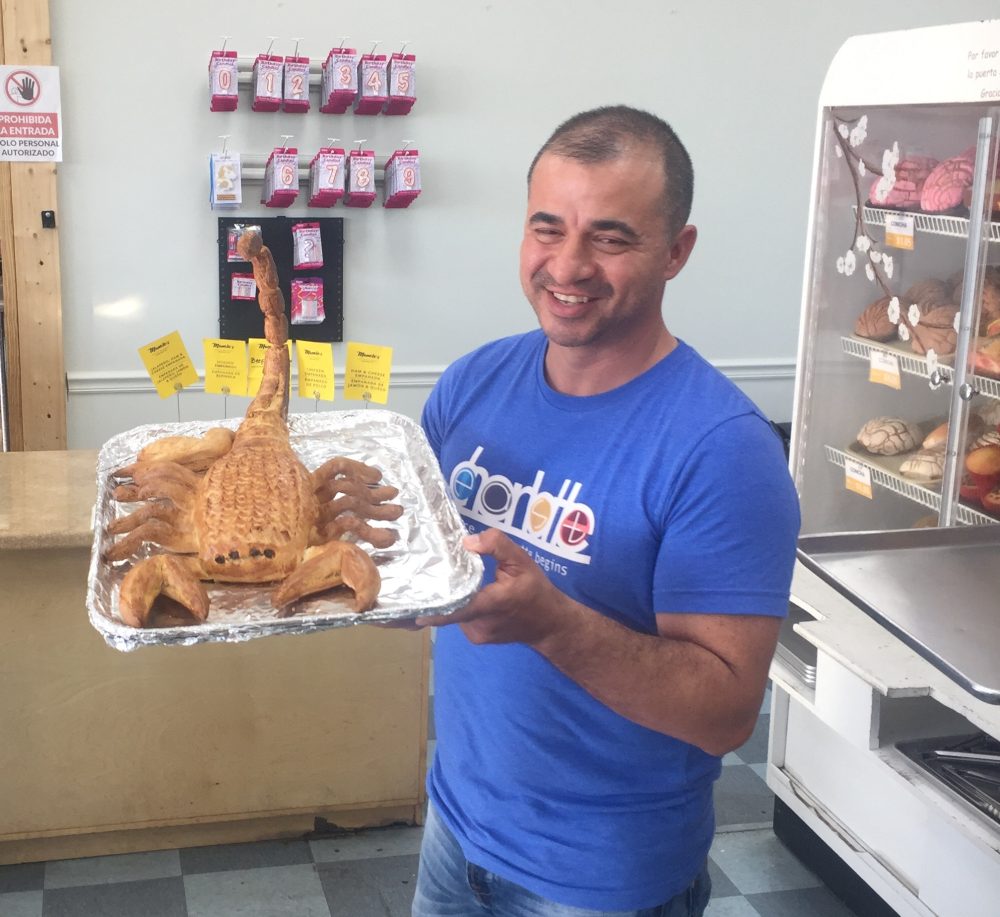 A unique baked good on display at Manolo's Bakery on Central Avenue, part of a bilingual munching tour. Photo: Bridget Hochwalt.