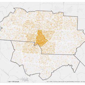 Population in the 32 counties in 2018.