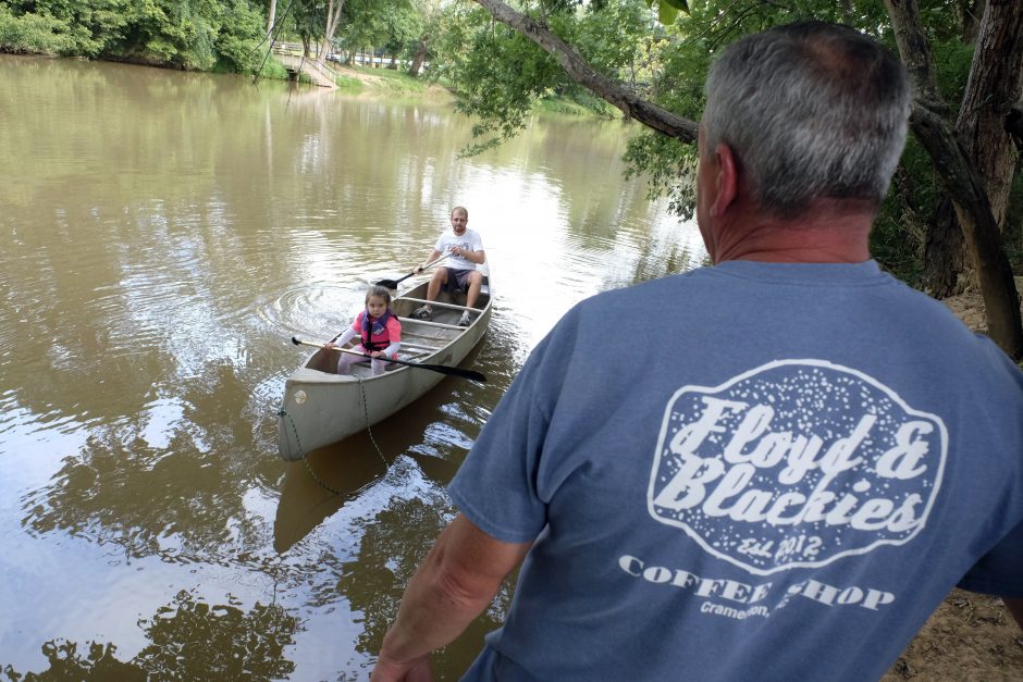 Floyd &  Blackie's and the Floating Goat Canoe & Kayak Rental owner Greg Ramsey, in Cramerton. Photo: Nancy Pierce.