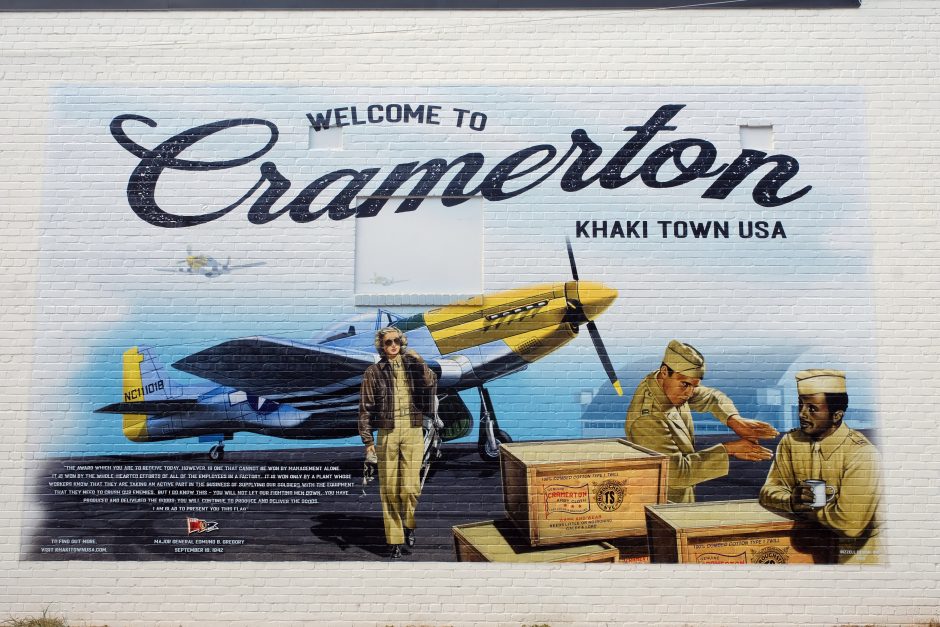 Cramerton takes pride in its history of producing "Army khaki" for U.S. military uniforms during World War II. Photo: Nancy Pierce. 