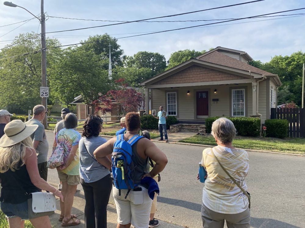 Michael Webb leads a tour of Biddleville. Photo: Tamara Johnson