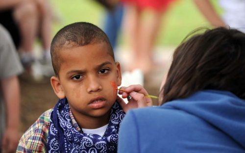 Face-painting at Anne Springs Close Greenway in April 2010.