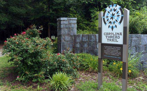 Carolina Thread Trail sign in Chester County, S.C., in May 2010.