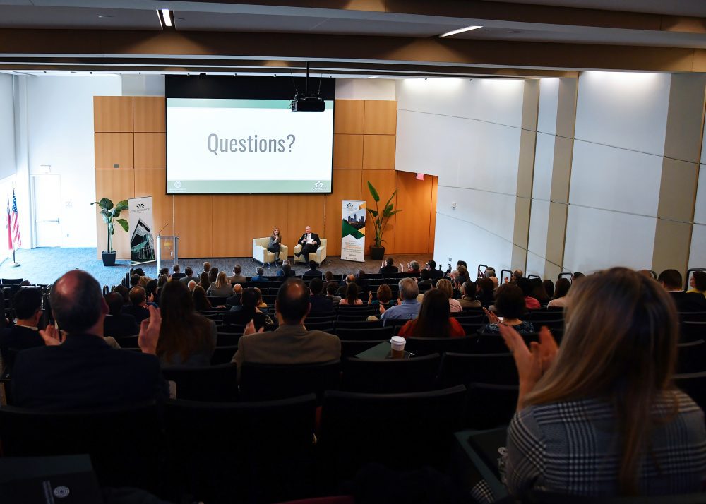 The audience listens at the 2019 Schul Forum