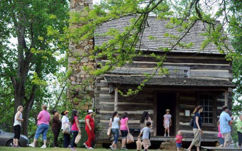 Faires/Coltharp cabin (circa 1810) on grounds of Anne Springs Close Greenway in April 2010.