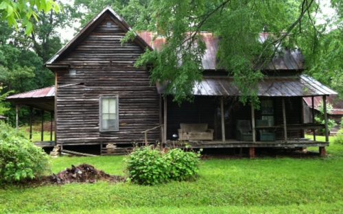 Luther House in Eleazer community; probably hall-and-parlor with rear kitchen el.