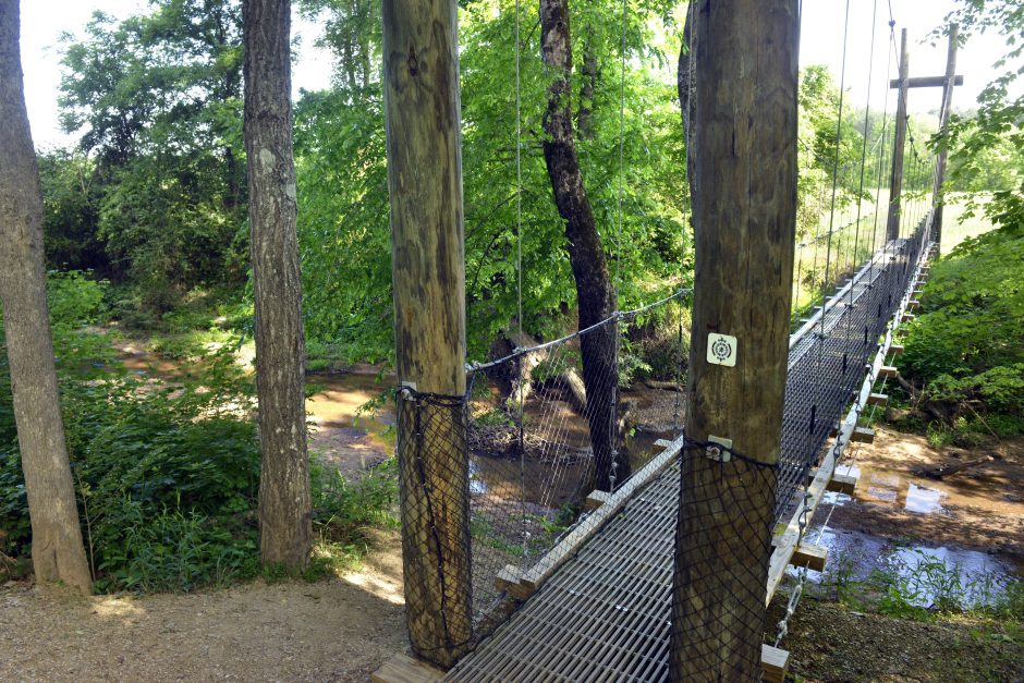 The Buffalo Creek Preserve Trail, in Cabarrus County east of Concord, is a natural surface trail that takes visitors through restored oak-savanna, farmland and along Adams Creek. Photo: Nancy Pierce.