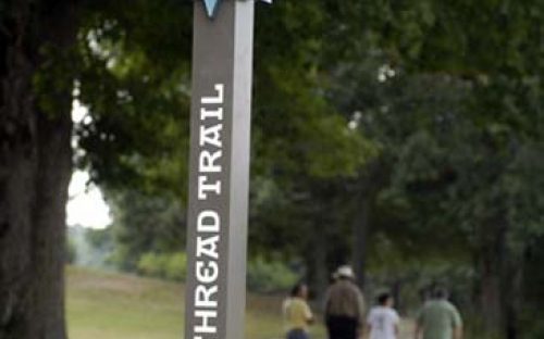 Carolina Thread Trail marker in York County, S.C., September 2009.