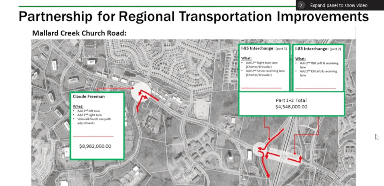 A map of I-85 intersection improvements