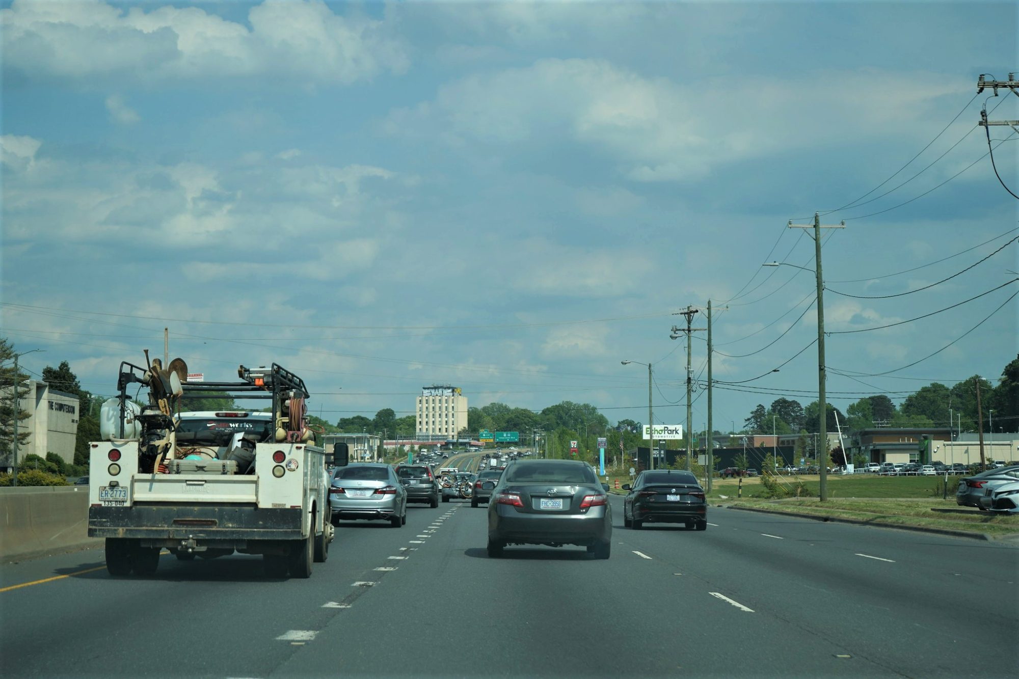 Cars on a traffic choked road