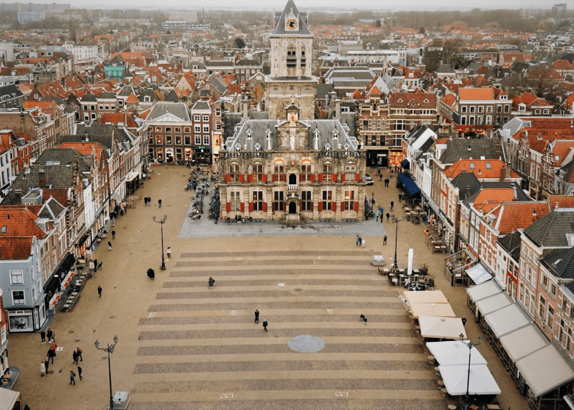 A car-free plaza