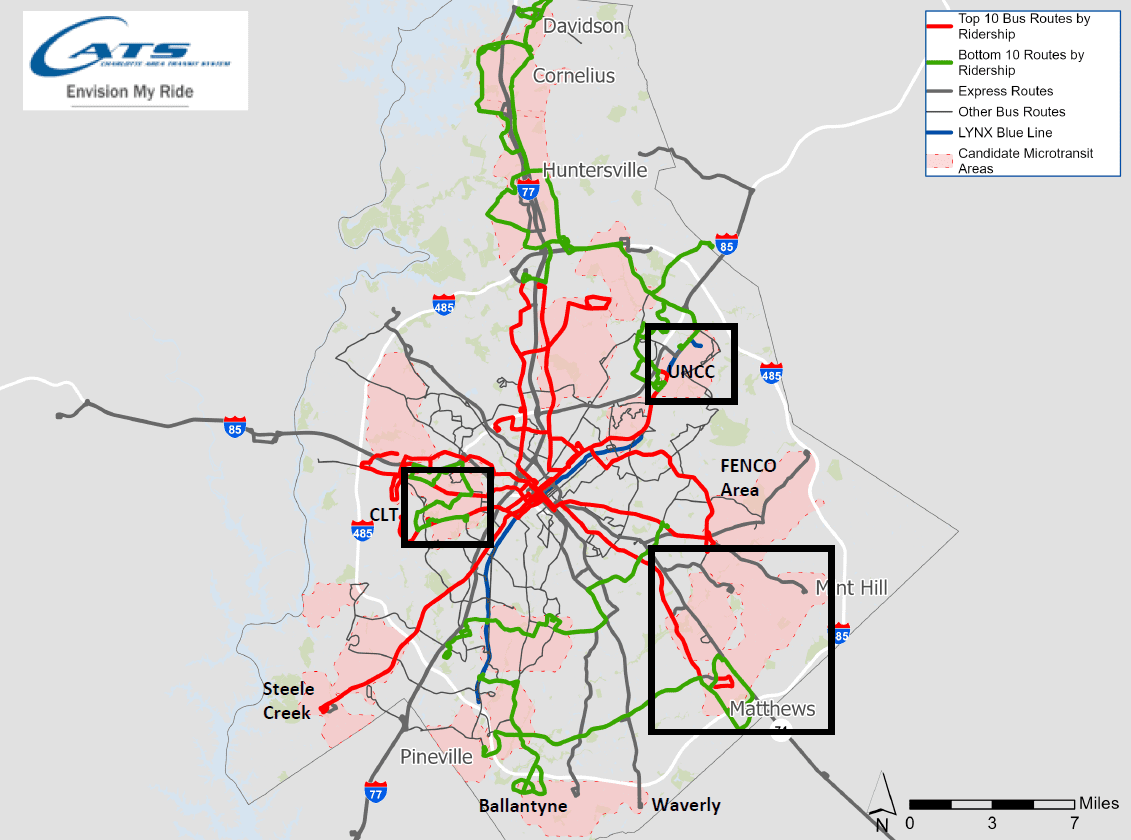 A map of bus routes