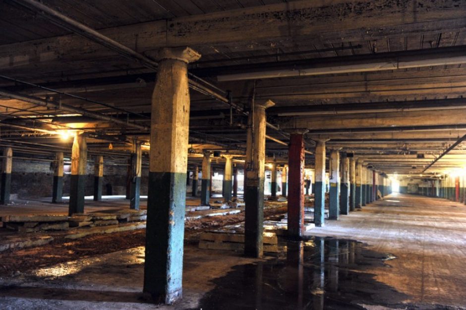 The Loray Mill basement will be ground-level retail. Photo: Nancy Pierce